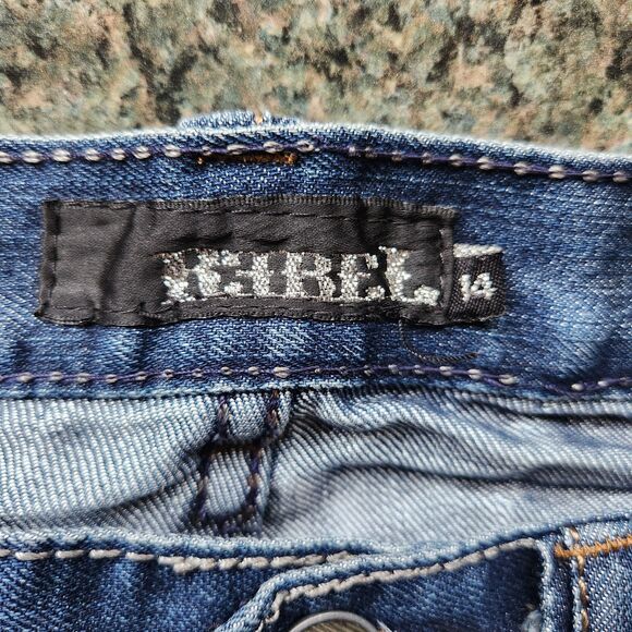 Rebel Blue Denim Jeans Girl Size 14 Cotton Polyester - Picture 5 of 11